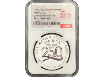 1776-2026 America 250 1 oz Silver Medal NGC BU