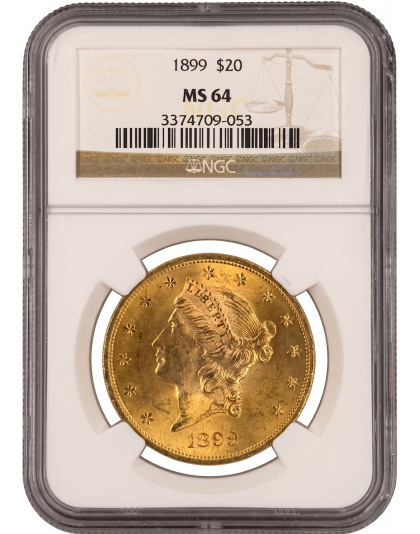 1899 $20 Liberty Gold NGC MS64