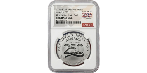 1776-2026 America 250 1 oz Silver Medal NGC BU