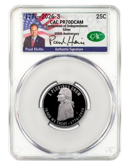 1776-2026-S Silver Proof Set CACG U.S. Mint Director Paul Hollis Signed PR70