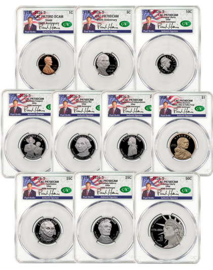 1776-2026-S Silver Proof Set CACG U.S. Mint Director Paul Hollis Signed PR70