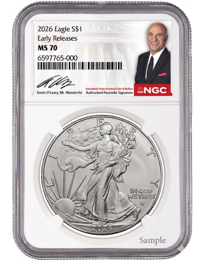 2026 1 oz American Silver Eagle Kevin O'Leary Facsimile Signed NGC MS70