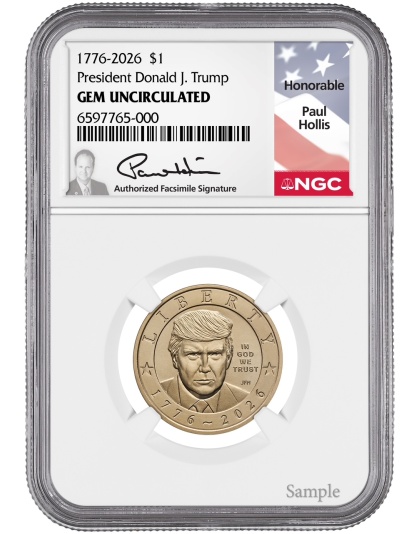 2026 $1 President Donald J. Trump Semiquincentennial Coin NGC GEM BU